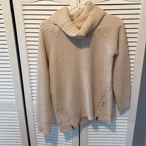 Pink rose brand. Tan sweater. Size med